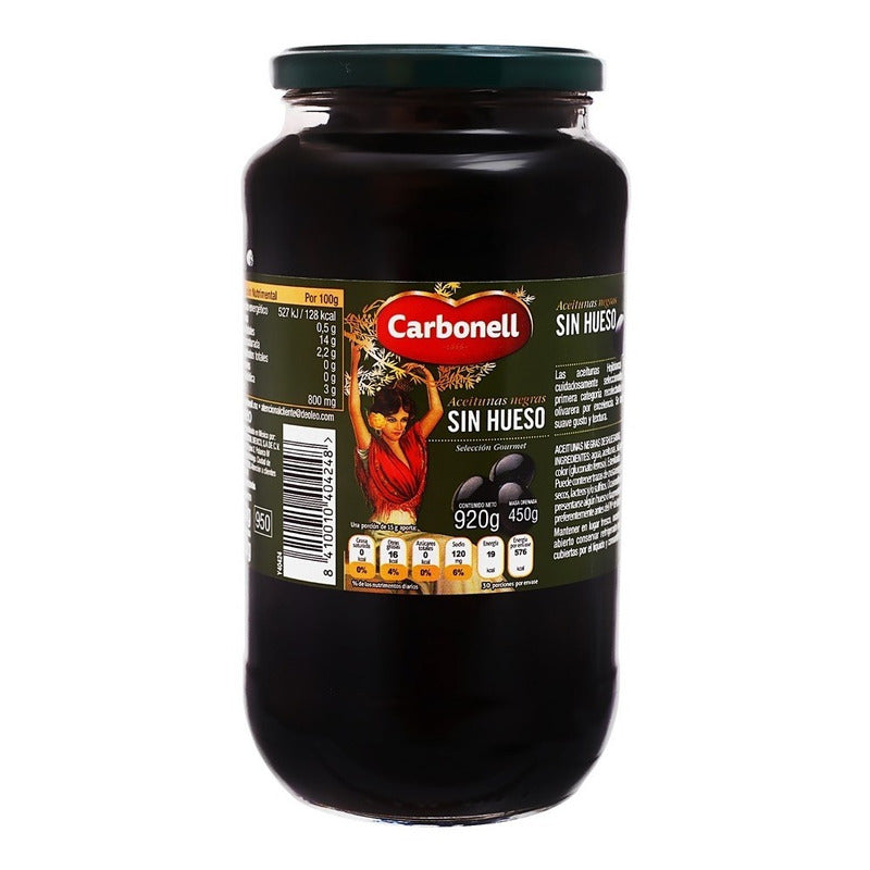 Aceituna Negra Deshuesada Carbonell 450gr 2 Pack Ipg