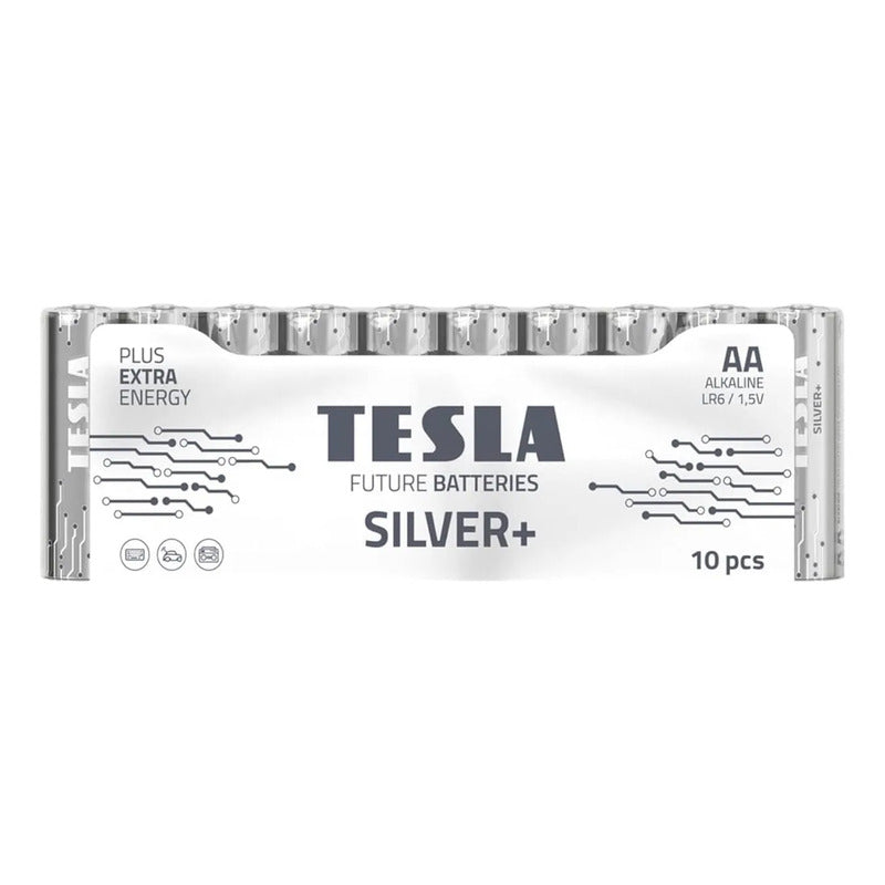 Pilas Alcalinas Tesla Aa Silver+ Paquete 10 Piezas