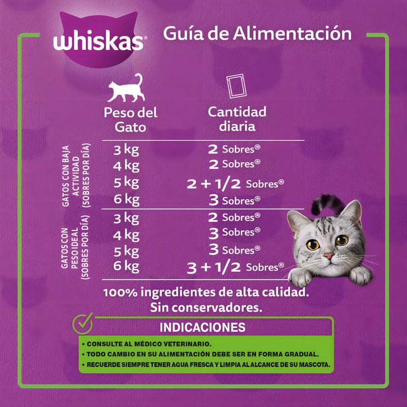 Whiskas Sobres Gato Adulto Esterilizado Res (24 Sobres)