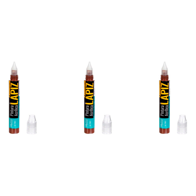 Pintura Acrílica En Lápiz Color Café 3 Piezas De 30ml Café