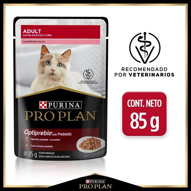 Alimento Pro Plan Optiprebio. Para Gato Adulto De Raza Mediana Sabor Salmón De 85 G