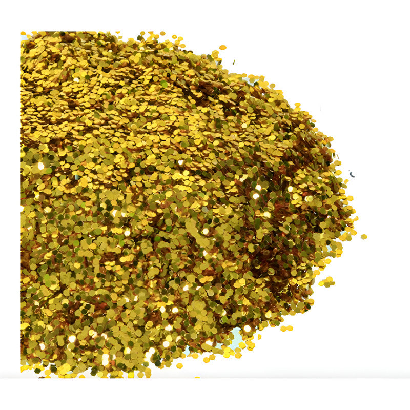Diamantina #2 Color Amarillo Metalico De 0.6mm 6 Pzas De 50g Amarillo
