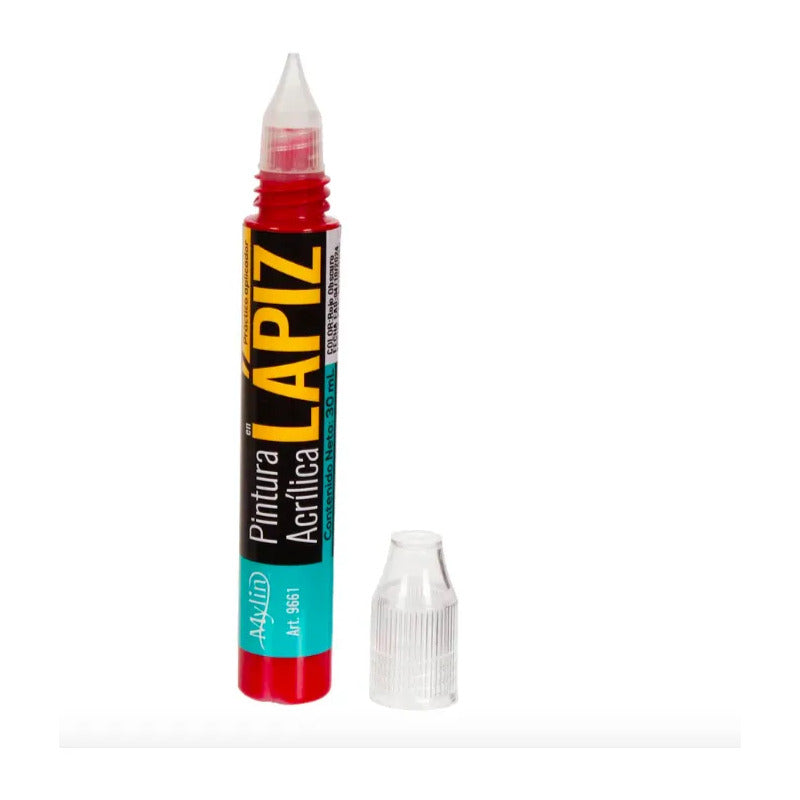 Pintura Acrílica En Lápiz Color Rojo Oscuro 1 Pieza De 30ml Rojo Oscuro