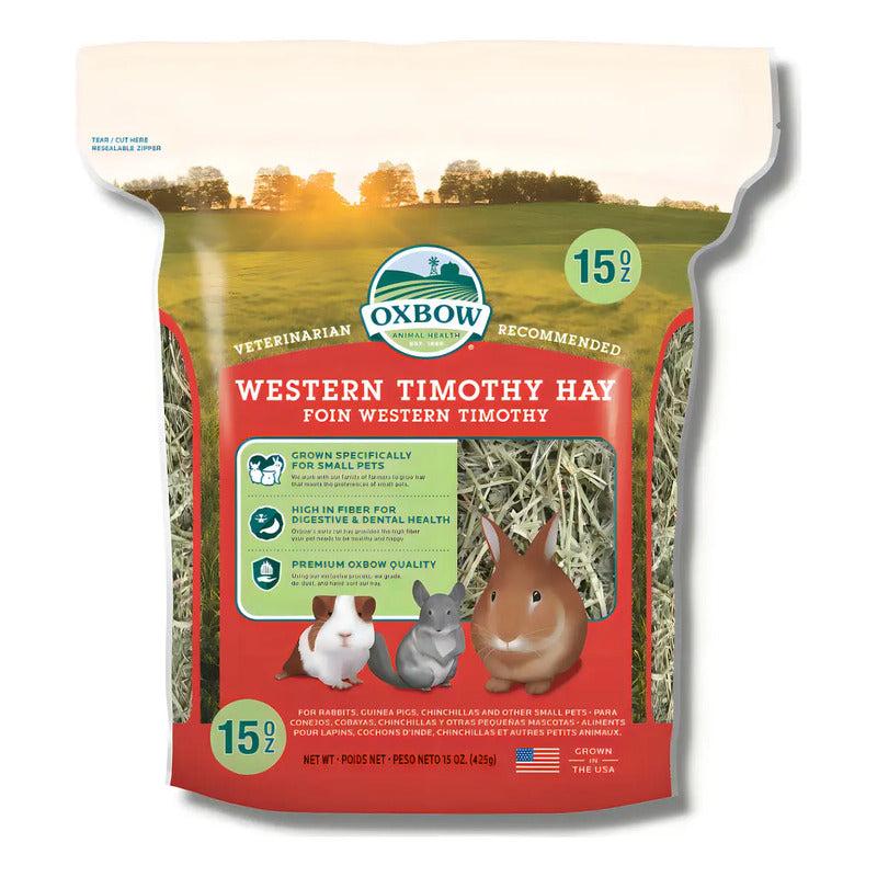 Heno Timothy Marca Oxbow Para Conejo Cobaya Chinchilla 425g Fibroso