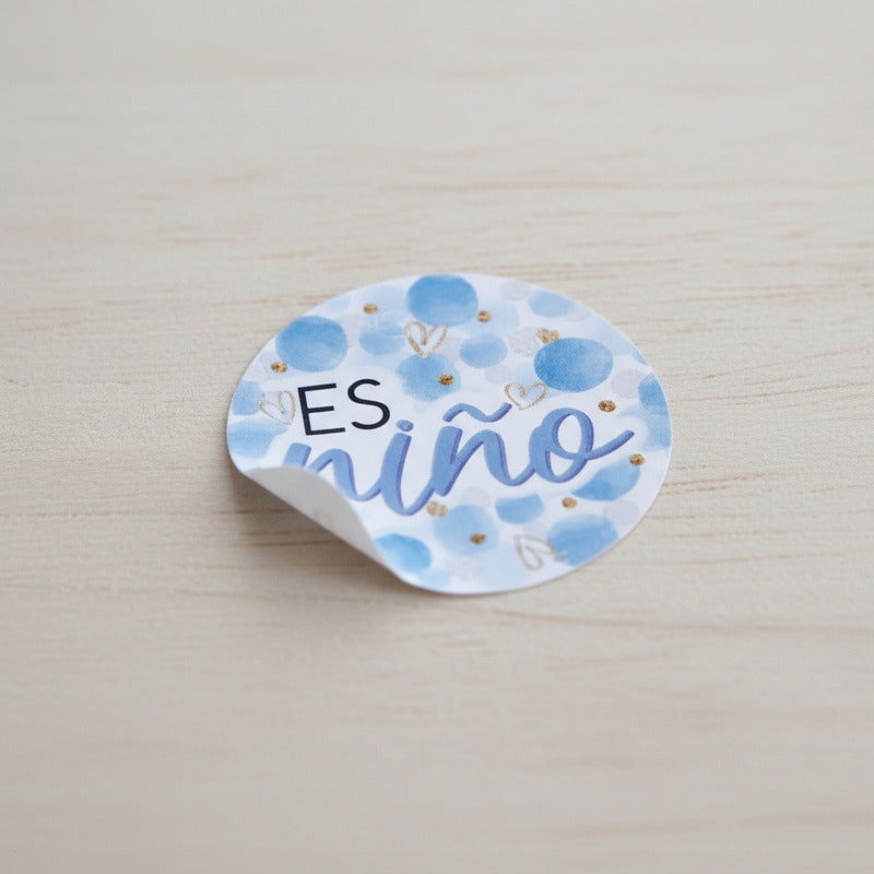 Tarjetas Para Baby Shower Es Niño De 3.5x3.5cm 24 Piezas Azul