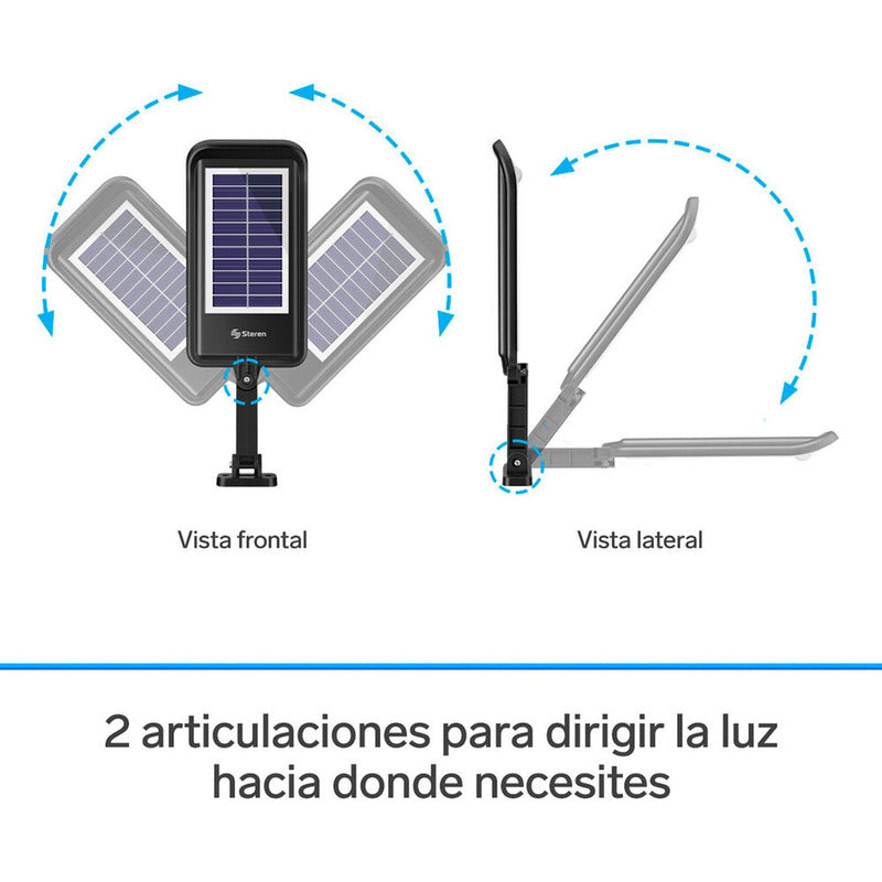 Steren Lámpara Led Con Sensor De Movimiento, Panel Solar | Lam-081 Negro