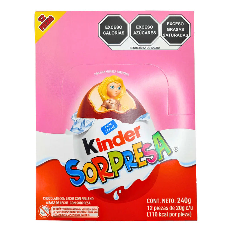 Chocolate Huevo Kinder 12 Piezas De 20 G C/u (muñeca)