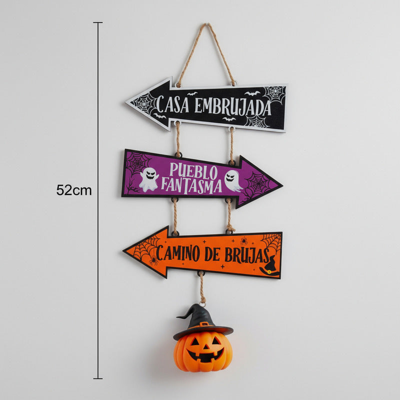 Letrero Flechas Halloween Medidas 52x25cm 1 Pieza Halloween