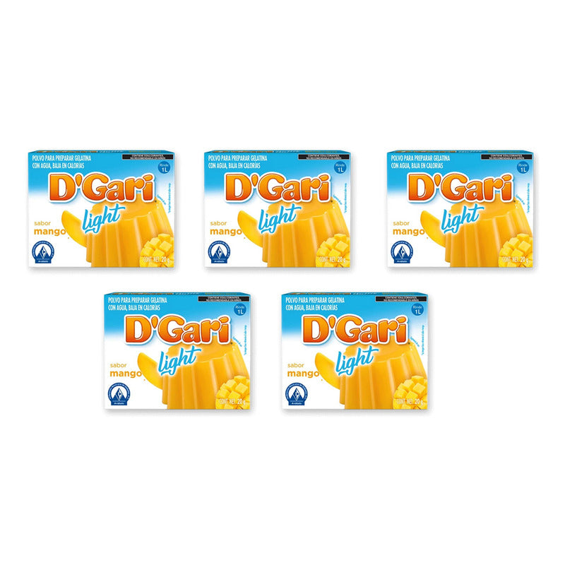 Gelatina D'gari Light Sabor Mango 20 G (5 Piezas)