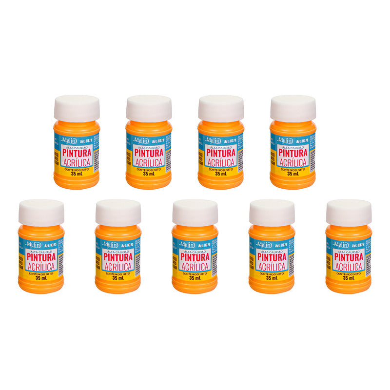Pintura Acrílica Alta Calidad Color Melocoton 9 Pz De 35ml Melocoton