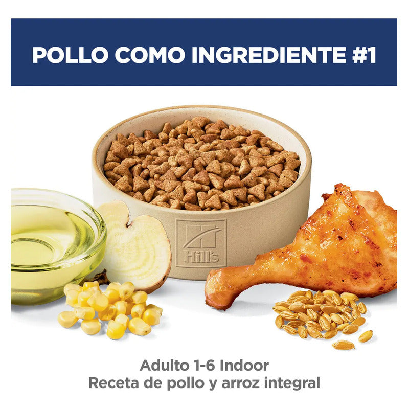 Croquetas Para Gato Hill's Science Diet Indoor Alimento Para Gato Adulto De Interiores Sabor Pollo 7kg