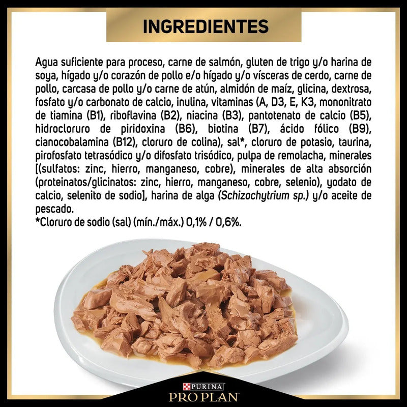 Alimento Para Gato Adulto Raza Mediana Sabor Salmón De 85 G