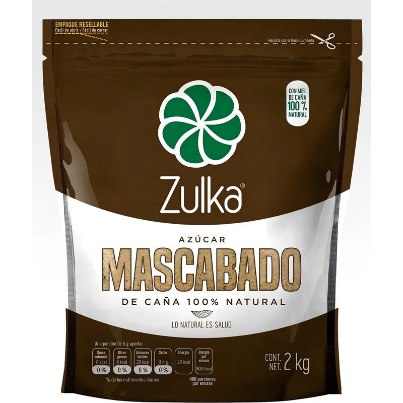 Azucar Mascabado Con Miel De Caña 100% Natural 2 Kg Zulka Se