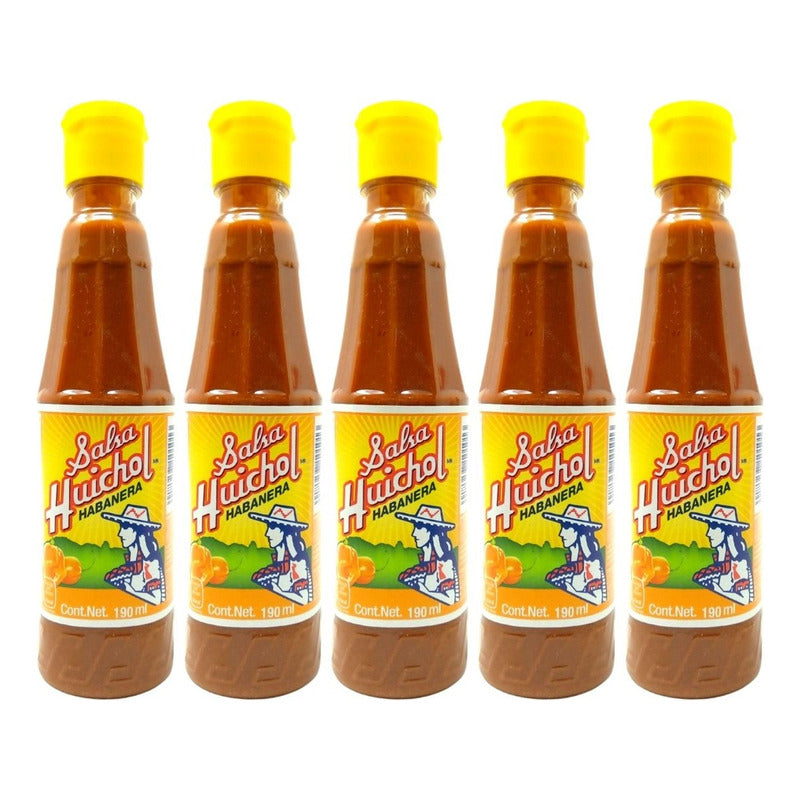Salsa Huichol Habanera 190 Ml 5 Pz