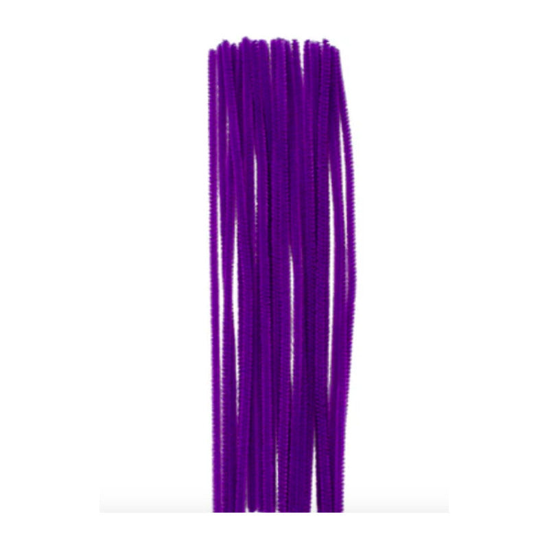 Limpia Pipas Chenille Terciopelo Color Morado De 30cm 200pz
