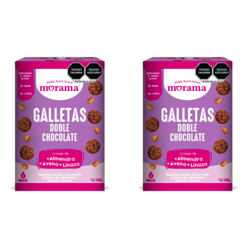 Galletas Sabor Doble Chocolate Morama 2 Piezas De 192gr