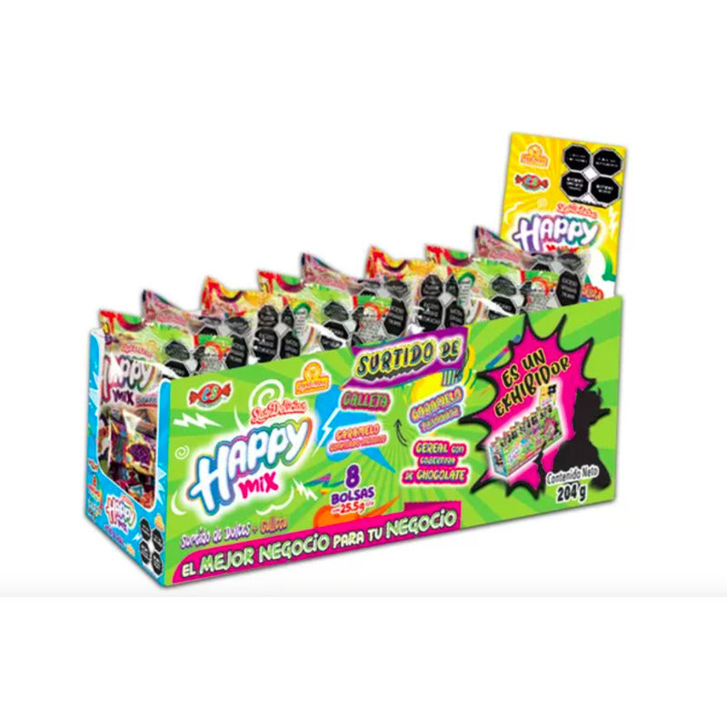 Golosina Happy Mix Dulce + Galleta Las Delicias 6paq De 8 Pz