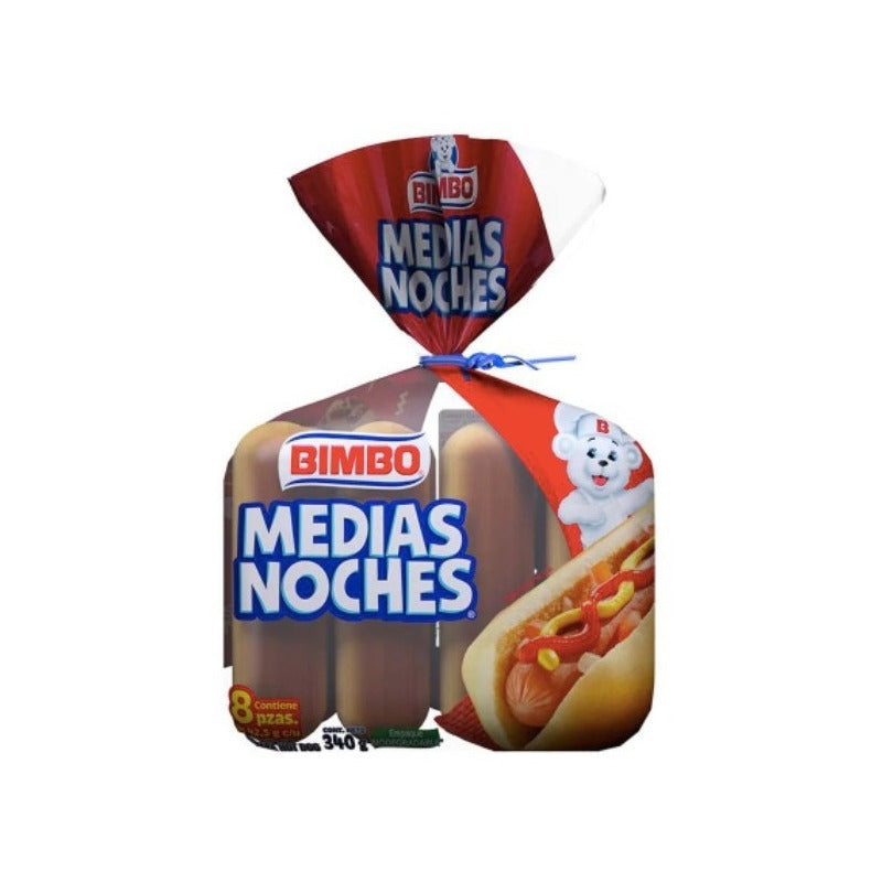 Pan Para Hot Dog Bimbo Medias Noches 8 Piezas 3bolsas D