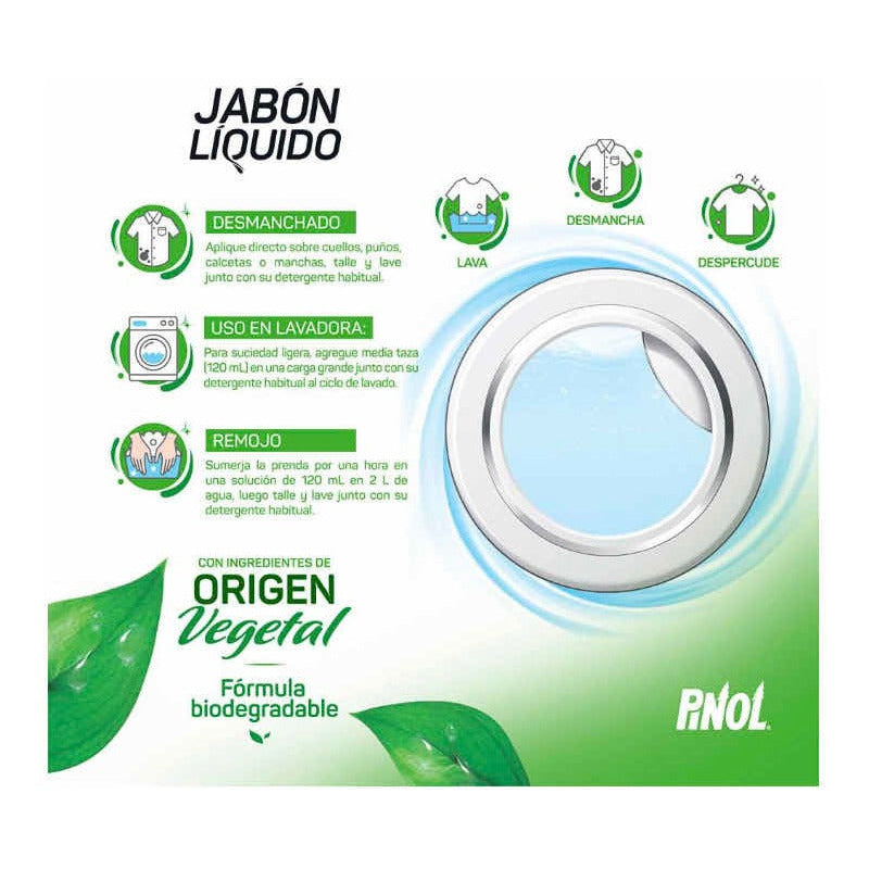 Jabón Líquido Pinol 8 Pzas De 828 Ml C/u