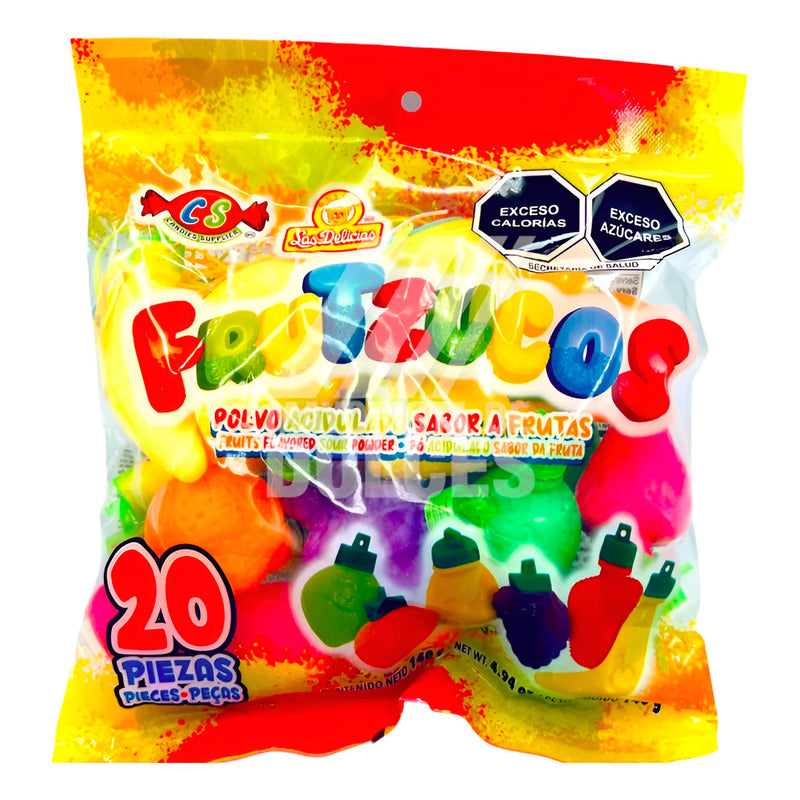 Caramelo En Polvo Frutzucos Las Delicias 6 Paq Con 20 Pzas