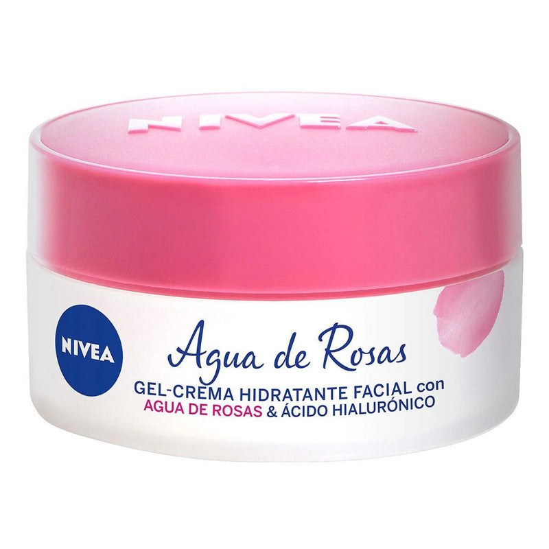 Gel Crema Facial Nivea Agua Rosas Con Ácido Hialurónico 50ml Todo Tipo De Piel