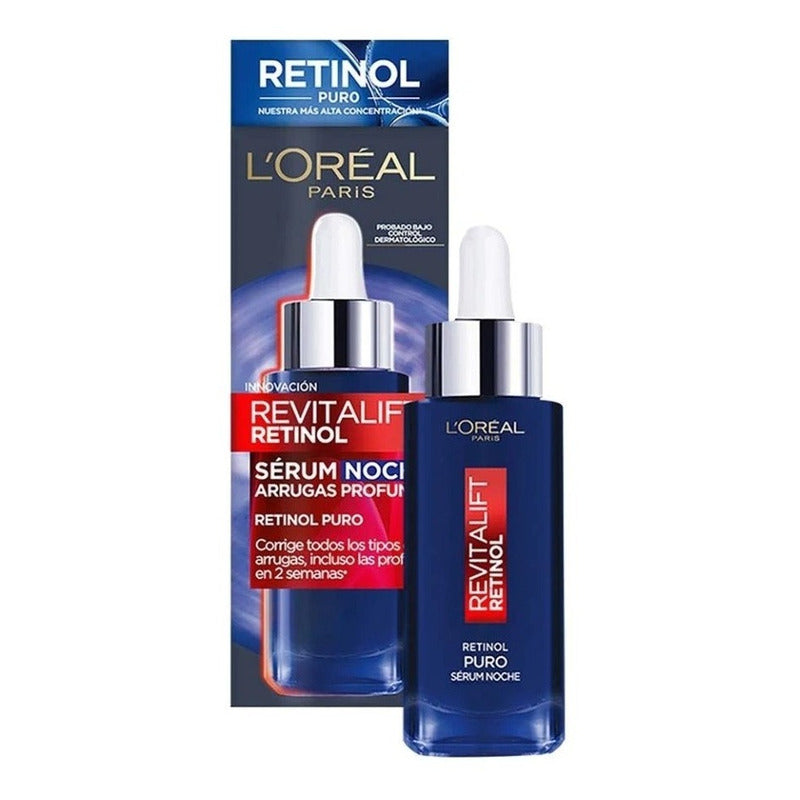 Sérum Facial Nocturno Revitalift Con Retinol Puro Antirrugas Com 30ml L'oréal Todo Tipo De Piel Noche