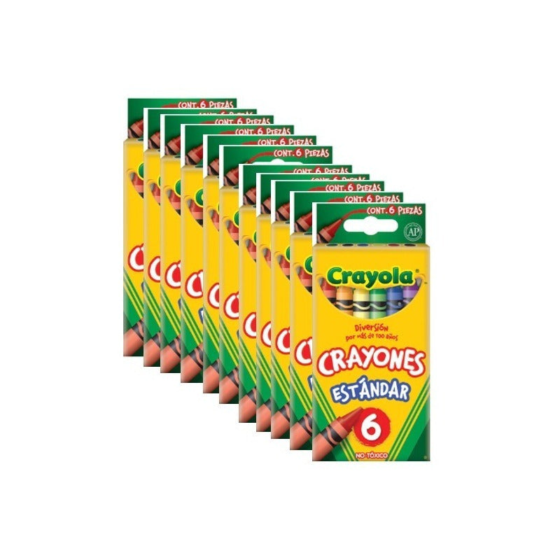 Crayón Crayola   Redondo 12 Cajas Con 6 Pz C/u   Delgado