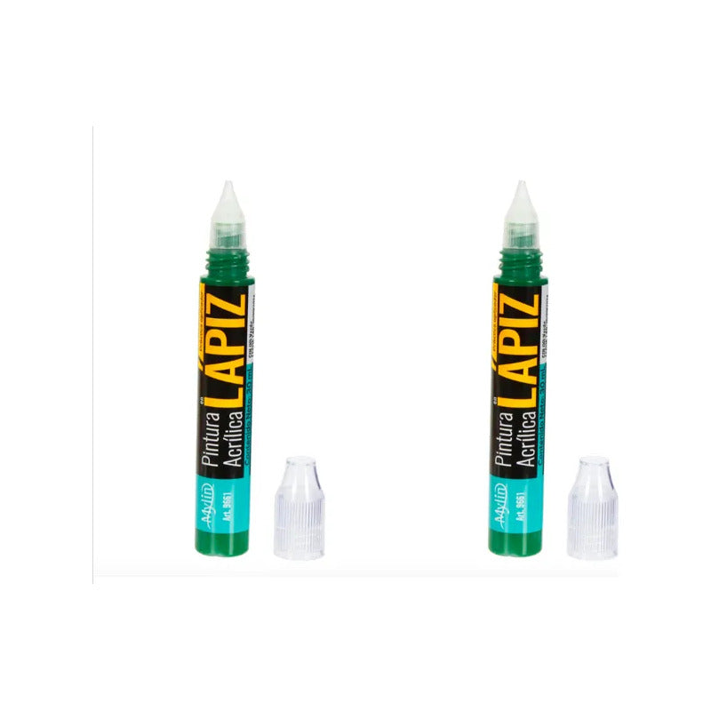 Pintura Acrílica En Lápiz Color Verde 2 Piezas De 30ml Verde