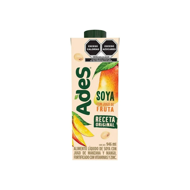 Alimento Líquido De Soya Ades Sabor Mango 946ml 4pzs
