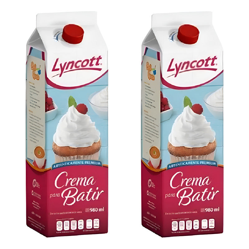 Crema Para Batir Lyncott 2 Pz De 980ml