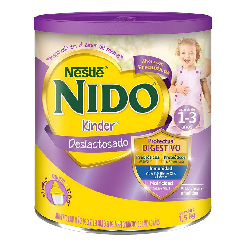 Alimento Para Niños De Corta Edad Nido Kinder 1+ Deslactosado 1.5kg