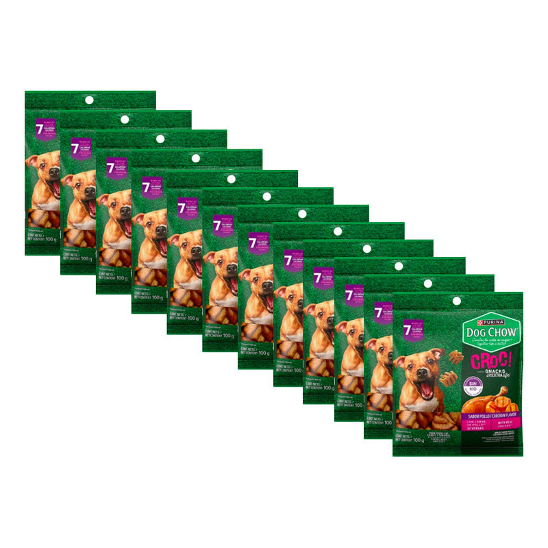 Snack Para Perro Dog Chow Croc Todas Razas 12pz De 100g