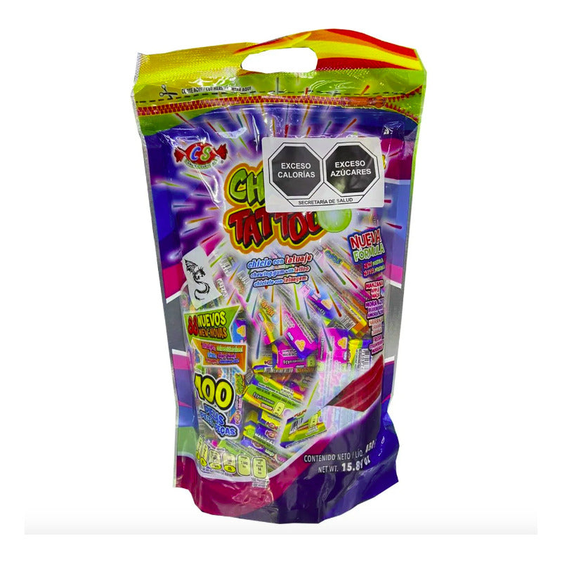 Chicle Tattoo Las Delicias Sabor Frutal 12 Bolsas De 100pzas