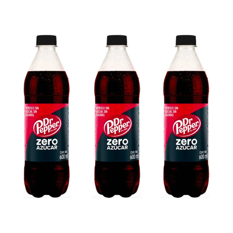 Refresco Dr Pepper Zero Azucar 24 Piezas De 600ml