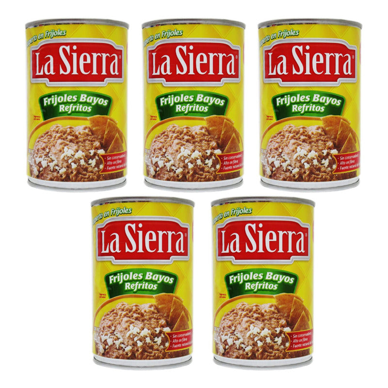 Frijoles  La Sierra Bayos Refritos En Lata 440 G (5 Piezas)