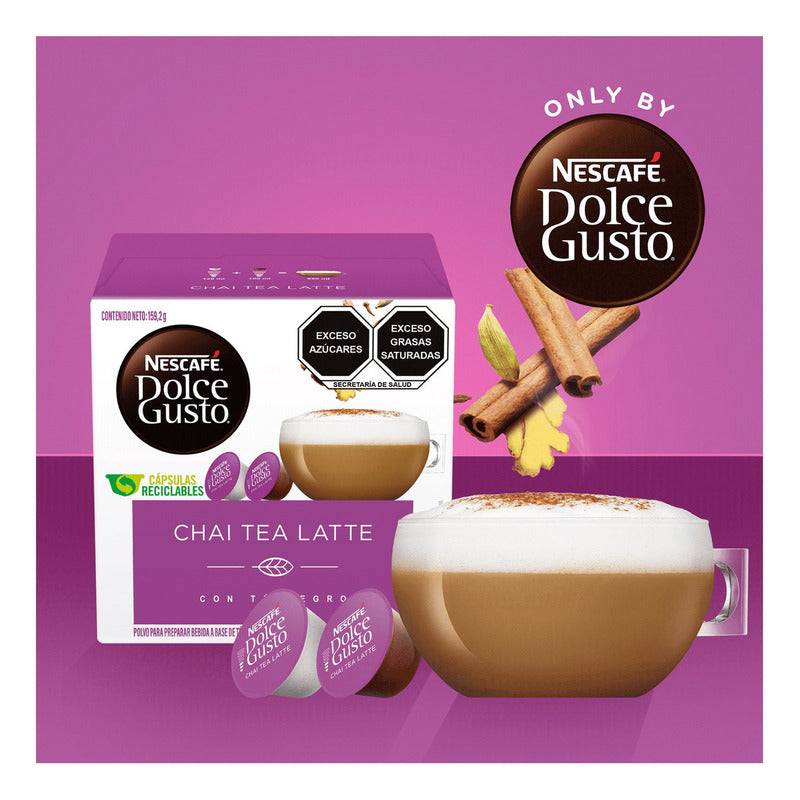Nescafé Dolce Gusto Té Chai Latte | Polvo Para Preparar Bebidas | Caja De 16 Cápsulas