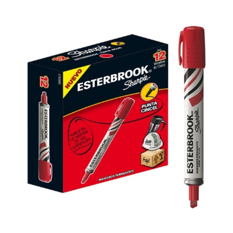 Marcador Permanente Esterbrook  Rojo 12 Pz
