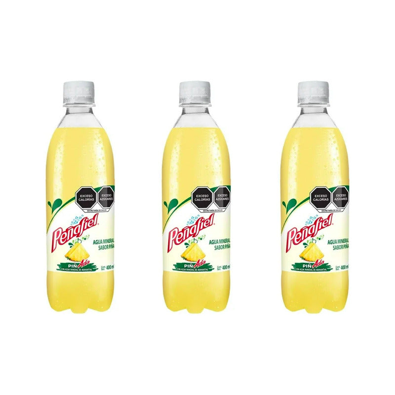 Agua Mineral Peñafiel Adas Sabor Piñada 12 Piezas De 400ml
