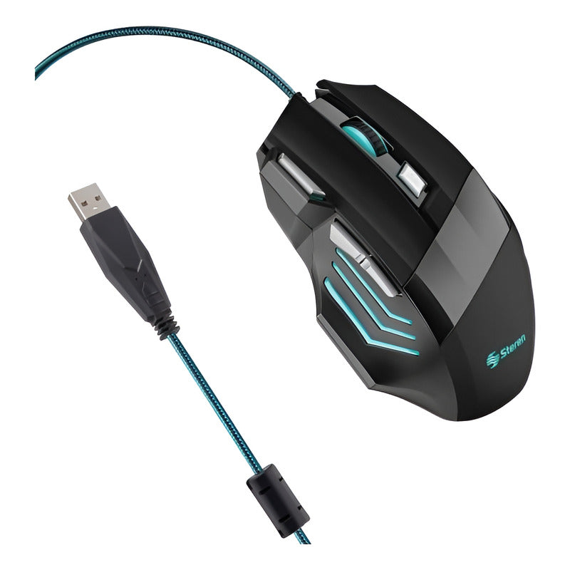 Mouse Usb Gamer 800 / 1200 / 1600 / 2000 Dpi Negro