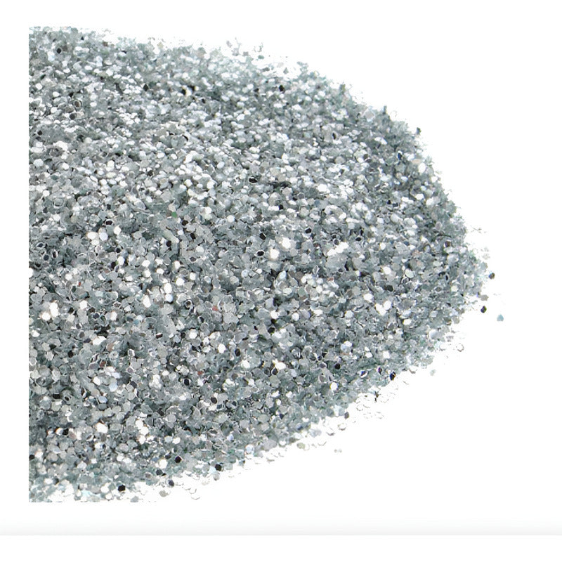 Diamantina Del #1 Color Plata Metalico De 1mm 3 Pzas De 50gr Plateado