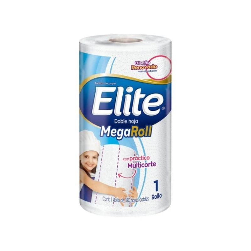 Toalla De Papel Elite Megaroll D 180 Hojas Dobles C 4 Rollos