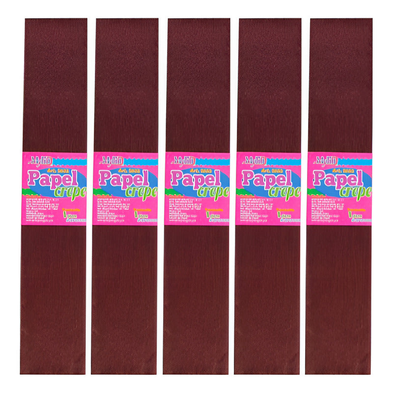 Papel Crepe Color Cafe De 50cm X 2m 20 Pliegos Café Papel Crepe