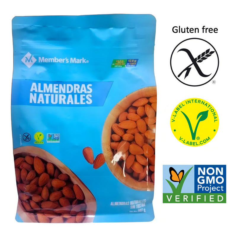 Bolsa De Almendras Naturales Sin Tostar Member's Mark 907 Gr