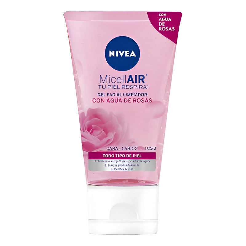 Gel Facial Limpiador Nivea Agua De Rosas 150 Ml Todo Tipo De Piel Día/noche
