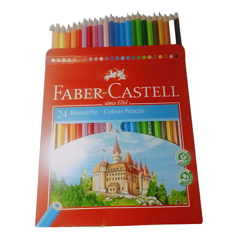 Lápices De Colores Faber-castell Hexagonal De 24 Piezas Varios
