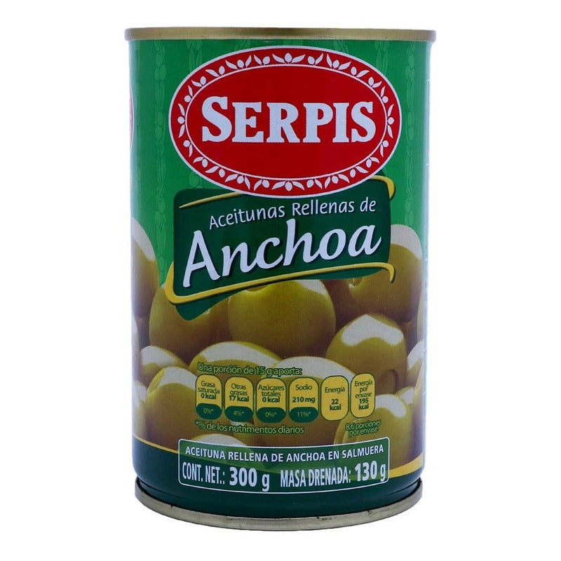 Aceituna Serpis Rellena De Anchoas 300gr 4 Pack Ipg