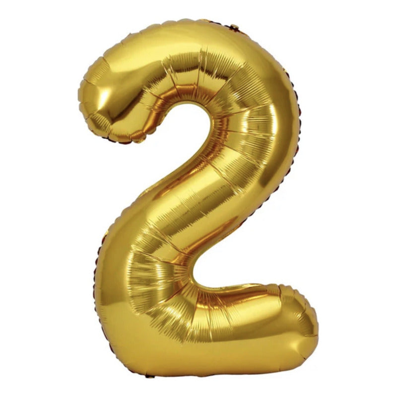 Globo Número 2 Jumbo 1.07m 1pz Dorado