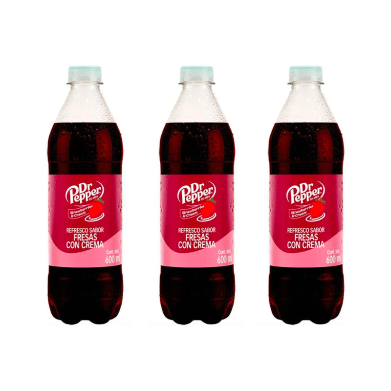 Refresco Dr Pepper Strawberries And Cream 6 Piezas De 600ml