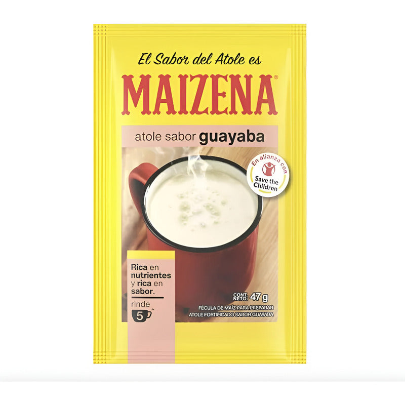 Fécula De Maíz Maizena Atole Sabor Guayaba 12 Piezas De 47gr