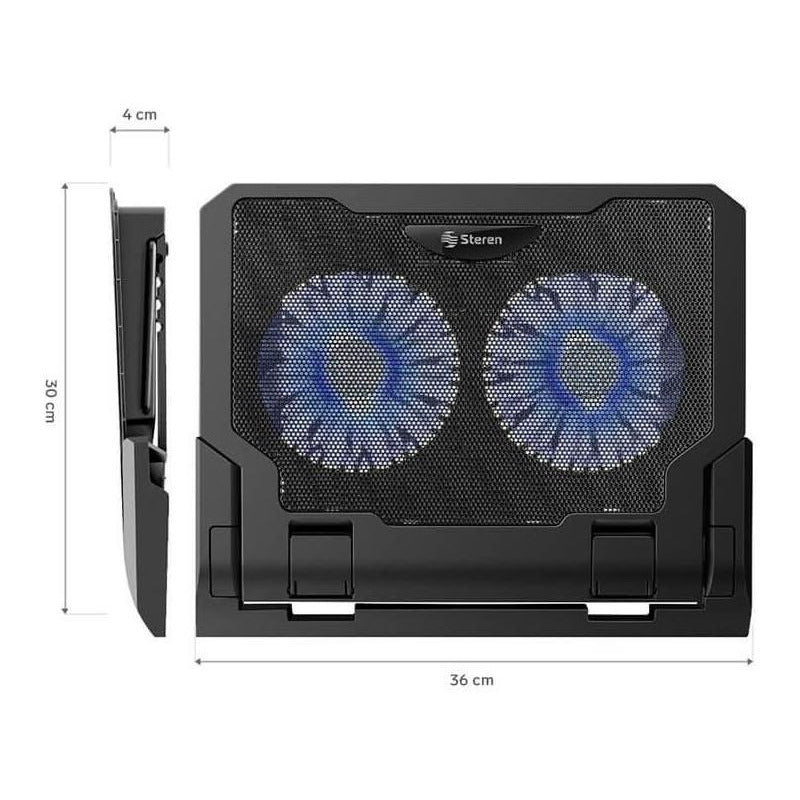 Base De Enfriamiento Para Laptop, Con Ventilación | Com-098 Color 52049 Led Azul